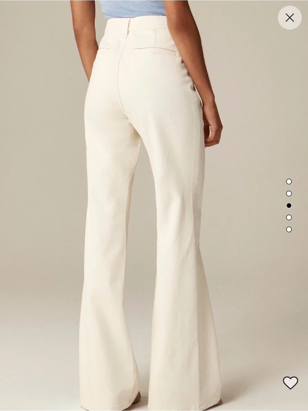 J. Crew Off-White High-Rise Wide-Leg Jeans